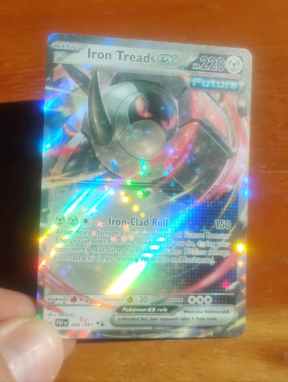Near Mint 2024 Holo Iron Treads EX 066/091 S&V Paldean Fates Pokemon Card